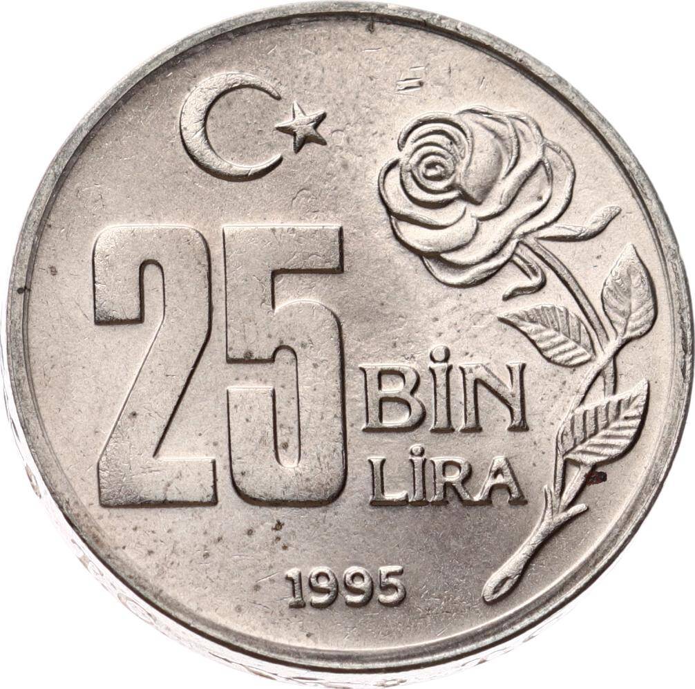 1995 Yılı 25.000 Lira (Dünya Hoşgörü Yılı) - ÇİL TCM3217 - 2