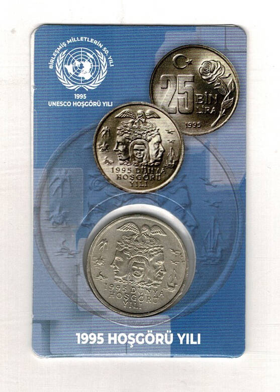 1995 Yılı 25000 Lira (Dünya Hoşgörü Yılı) *Özel Kitinde* TCM3326 - 1