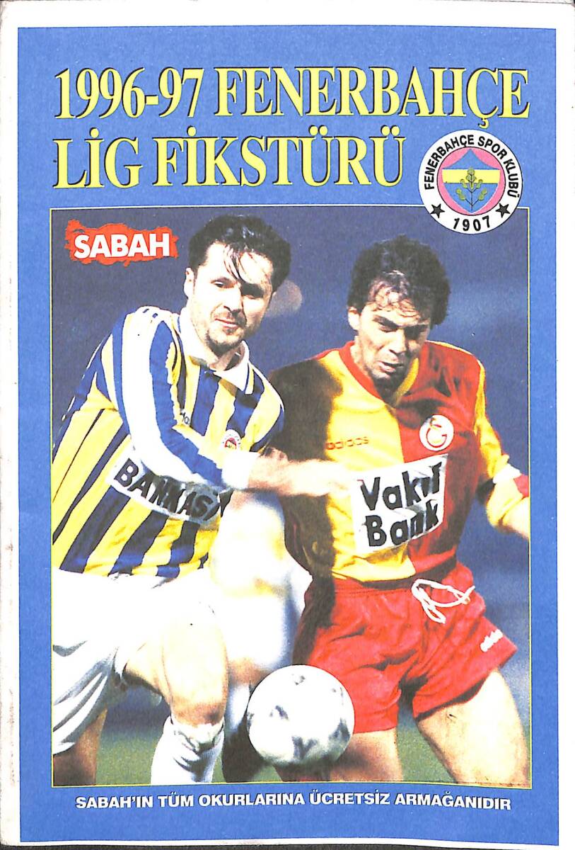 1996 - 1997 Fenerbahçe Lig Fikstürü (Posterli) NDR96294 - 1