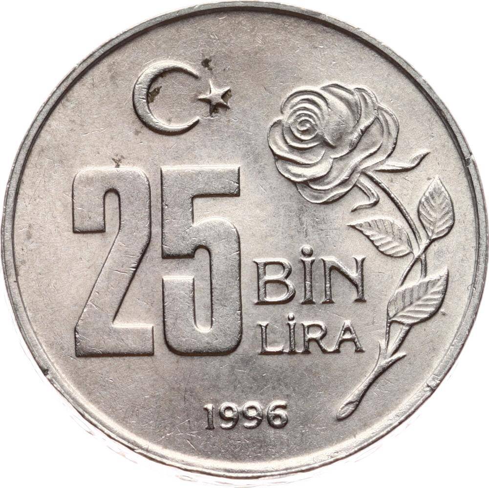 1996 Yılı 25.000 Lira - ÇİL TCM3218 - 1