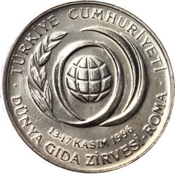 1996 yılı 50.000 Lira *Dünya Gıda Zirvesi* ÇİL (Düz) TCM2375 - Gökçekoleksiyon