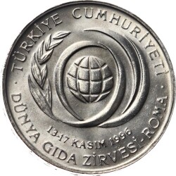 1996 yılı 50.000 Lira *Dünya Gıda Zirvesi* ÇİL (Ters) TCM2376 - Gökçekoleksiyon