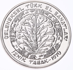 2001 - Geleneksel Türk El Sanatları - İznik Tabak Gümüş Hatıra Para *Sertifikalı* TCH448 #222 - Gökçekoleksiyon