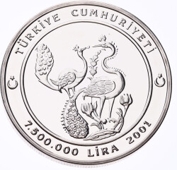 2001 - Geleneksel Türk El Sanatları - İznik Tabak Gümüş Hatıra Para *Sertifikalı* TCH448 #222 - 2
