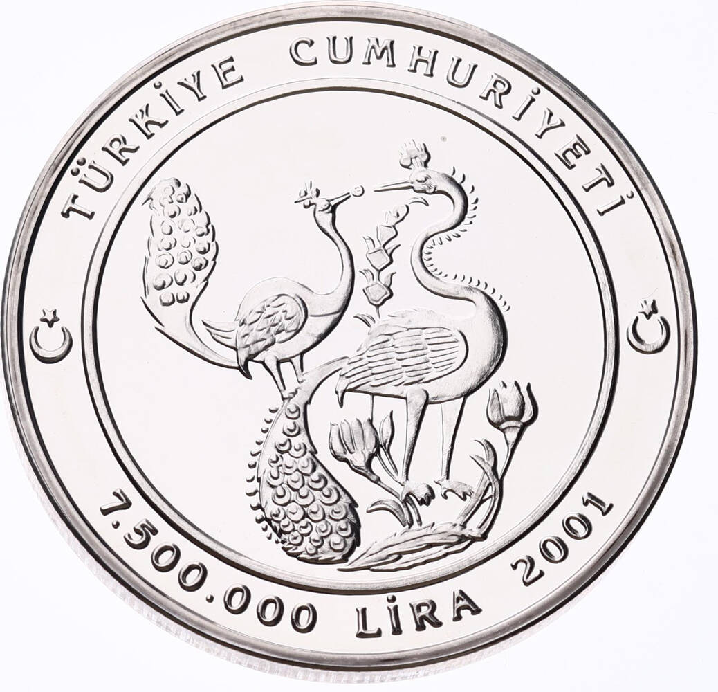 2001 - Geleneksel Türk El Sanatları - İznik Tabak Gümüş Hatıra Para *Sertifikalı* TCH448 #222 - 2