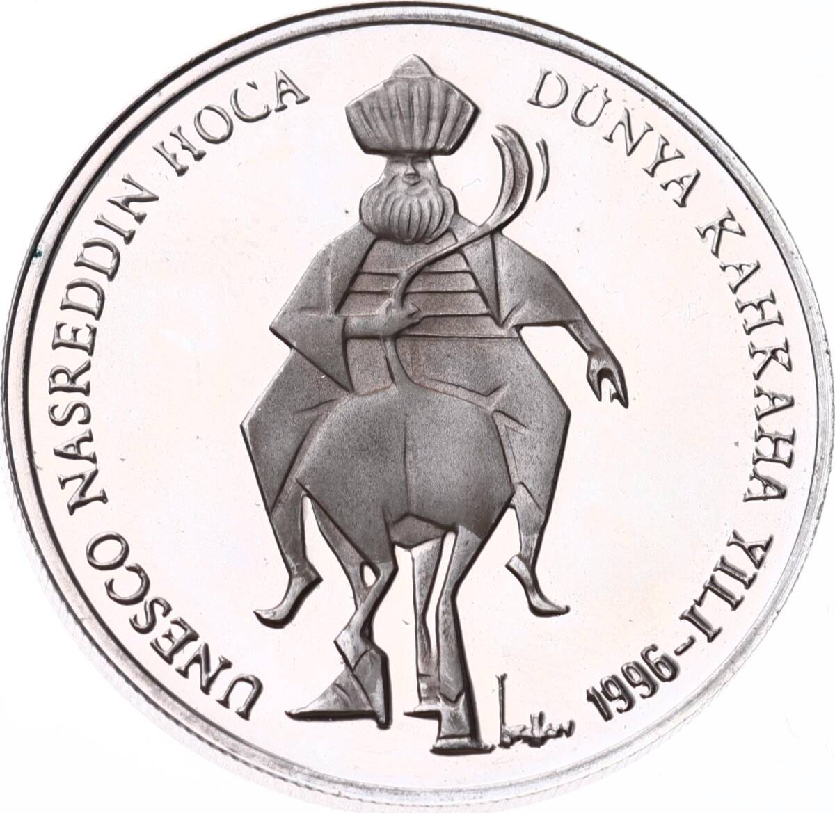 1996 - Nasreddin Hoca Gümüş Hatıra Para *Sertifikalı* TCH450 #279 - 1
