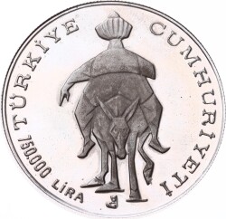 1996 - Nasreddin Hoca Gümüş Hatıra Para *Sertifikalı* TCH450 #279 - 2