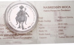 1996 - Nasreddin Hoca Gümüş Hatıra Para *Sertifikalı* TCH450 #279 - 3