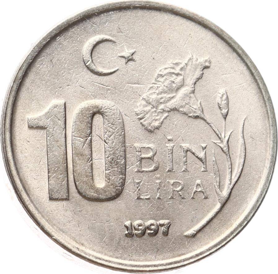 1997 Yılı 10.000 Lira - ÇİL TCM3212 - 1