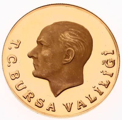 1998 - Bursa Valiliği Tarihi Vilayet Binası Altın Hatıra Madalyonu **ÇOK ÇOK NADİR** - ÇİL TCH1473 #3368 - 1