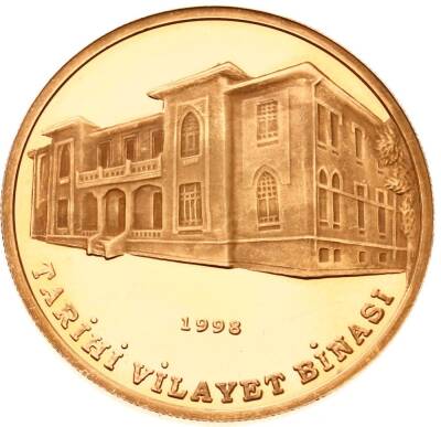 1998 - Bursa Valiliği Tarihi Vilayet Binası Altın Hatıra Madalyonu **ÇOK ÇOK NADİR** - ÇİL TCH1473 #3368 - 2