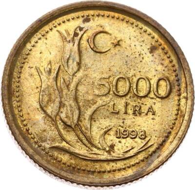 1998 Yılı 5000 Lira (İnce) ÇÇT TCM2623 - 1