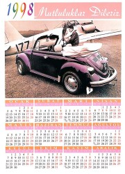 1998 Yılı Takvimli Araba Temalı Kartpostal KRT14066 - 2