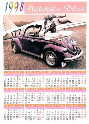 1998 Yılı Takvimli Araba Temalı Kartpostal KRT14066 - 2