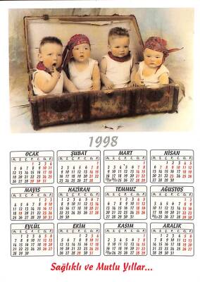 1998 Yılı Takvimli Bebek Temalı Kartpostal KRT14072 - 2