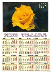 1998 Yılı Takvimli Çiçek Temalı Kartpostal KRT14056 - 1