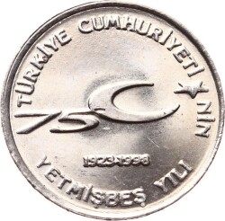1999 - 100.000 Lira Türkiye Cumhuriyeti 75.Yıl ÇİLTCH1304 - Gökçekoleksiyon