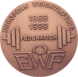  1999 Avrupa Halter Federasyonu 30.Yılı Bronz Madalyon (Orj.Kutulu-Sertifikalı) MVM2071 - 2