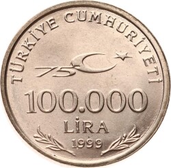 1999 Yılı 100.000 Lira - ÇİL TCM3210 - Gökçekoleksiyon