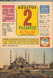 2 Ağustos 1982 Takvim Yaprağı - Doğum Günü Hediyesi EFM(N)9211 - Gökçekoleksiyon