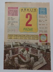 2 Aralık 1990 Takvim Yaprağı - Doğum Günü Hediyesi EFM(N)6782 - Gökçekoleksiyon