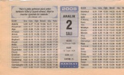 2 Aralık 2008 Takvim Yaprağı EFM(N)4437 - 2