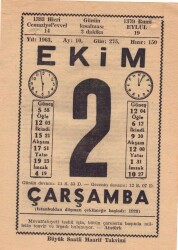 2 Ekim 1963 Takvim Yaprağı EFM(N)3512 - 2
