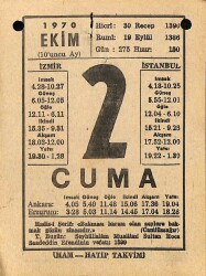2 Ekim 1970 Takvim Yaprağı - Doğum Günü Hediyesi EFM(N)10531 - 1