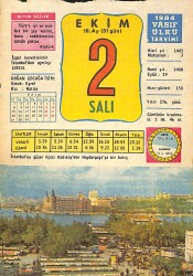 2 Ekim 1984 Takvim Yaprağı - Doğum Günü Hediyesi EFMN14834 - Gökçekoleksiyon