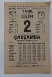 2 Ekim 1985 Takvim Yaprağı - Doğum Günü Hediyesi EFM(N)6836 - Gökçekoleksiyon