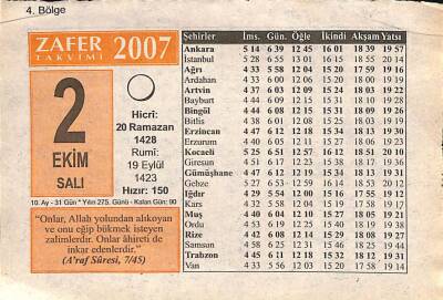 2 Ekim 2007 Takvim Yaprağı - Doğum Günü Hediyesi EFM(N)10615 - 3