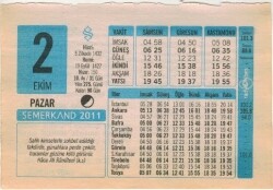 2 Ekim 2011 Takvim Yaprağı EFM(N)1320 - 2