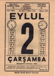 2 Eylül 1964 Takvim Yaprağı EFM(N)3497 - 2