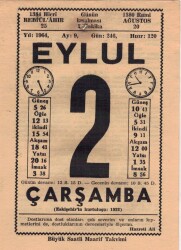 2 Eylül 1964 Takvim Yaprağı EFM(N)3497 - 1