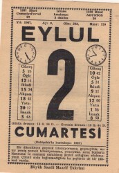 2 Eylül 1967 Takvim Yaprağı EFM(N)3498 - 2
