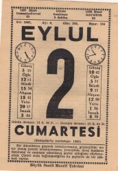 2 Eylül 1967 Takvim Yaprağı EFM(N)3498 - 1