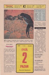 2 Eylül 1979 Takvim Yaprağı -Doğum Günü Hediyesi EFM(N)6343 - Gökçekoleksiyon