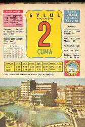 2 Eylül 1983 Takvim Yaprağı - Doğum Günü Hediyesi EFM(N)10022 - 3