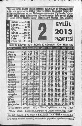 2 Eylül 2013 Takvim Yaprağı - Doğum Günü Hediyesi EFMN13576 - Gökçekoleksiyon