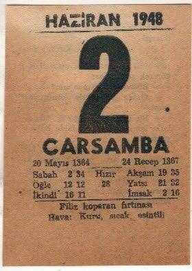 2 Haziran 1948 Takvim Yaprağı EFM(N)1387 - 2