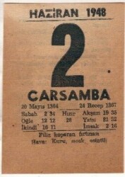 2 Haziran 1948 Takvim Yaprağı EFM(N)1387 - 1