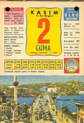2 Kasım 1979 Takvim Yaprağı - Doğum Günü Hediyesi EFM(N)11691 - Gökçekoleksiyon