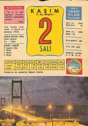 2 Kasım 1982 Takvim Yaprağı - Doğum Günü Hediyesi EFM(N)11868 - Gökçekoleksiyon