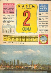 2 Kasım 1984 Takvim Yaprağı - Doğum Günü Hediyesi EFMN14807 - Gökçekoleksiyon