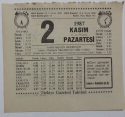 2 Kasım 1987 Takvim Yaprağı - Doğum Günü Hediyesi EFM(N)7141 - Gökçekoleksiyon