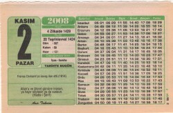 2 Kasım 2008 Takvim Yaprağı EFM(N)3798 - 1