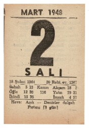 2 Mart 1948 Takvim Yaprağı EFM914 - 1