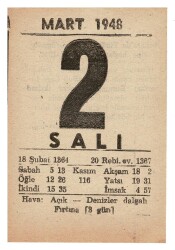 2 Mart 1948 Takvim Yaprağı EFM914 - 3