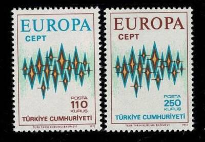 2 Mayıs 1972 Europa Cept 110 Kuruş - 250 Kuruş Pul PPT2023 - 1