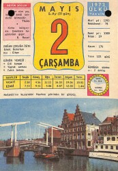 2 Mayıs 1973 Takvim Yaprağı - Doğum Günü Hediyesi EFM(N)9327 - Gökçekoleksiyon